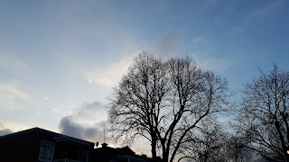 Soir d'hiver, coucher de soleil, ciel, Montréal