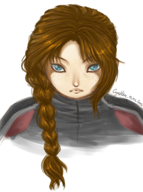 portrait manga de Katniss de Hunger Games