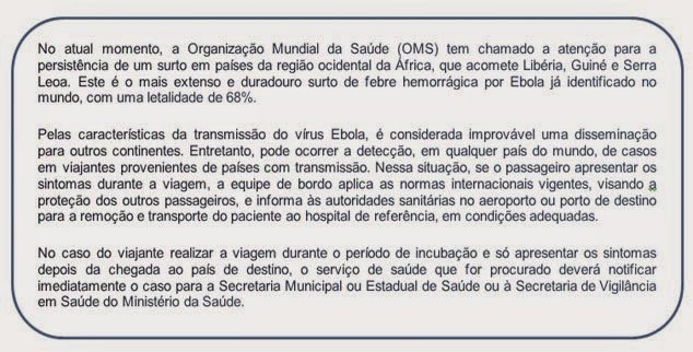 Ebola : Informe técnico e orientações para as ações de vigilância e serviços de saúde de referência 