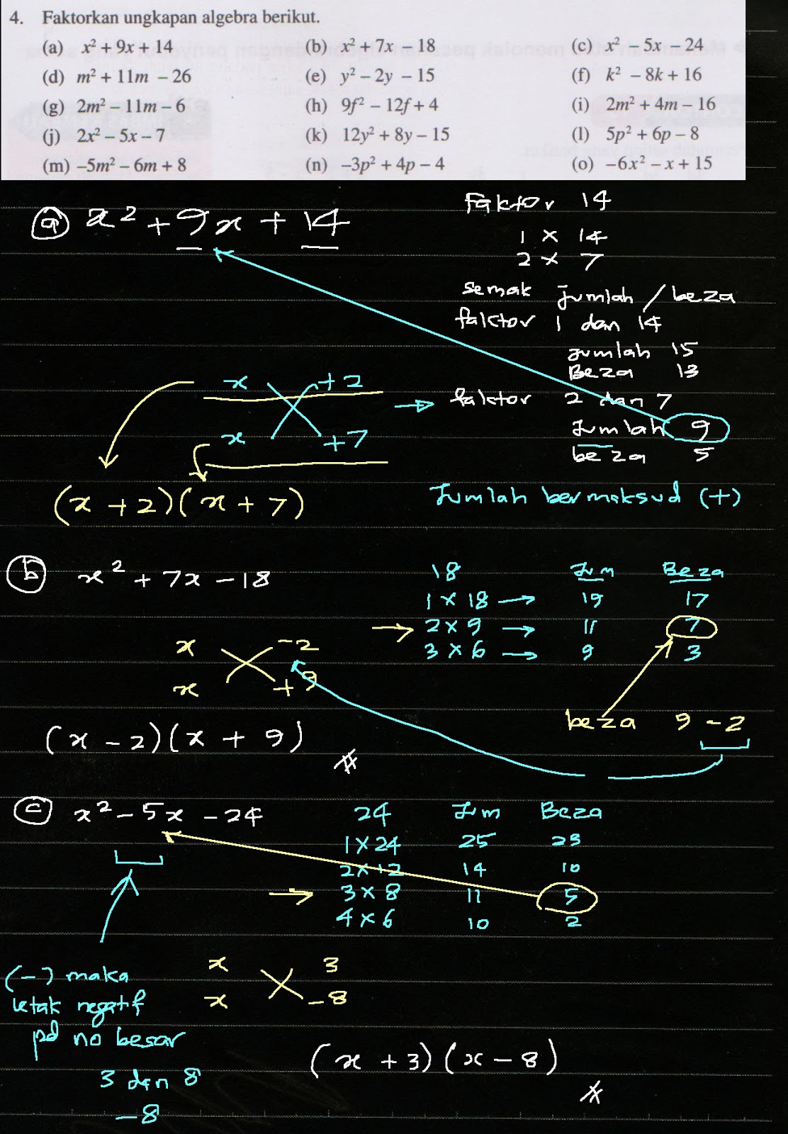 Jom Cuba 2 2 Q4 Bab 2 Pemfaktoran Dan Pecahan Algebra Tingkatan 2