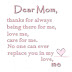 Dear MoM,