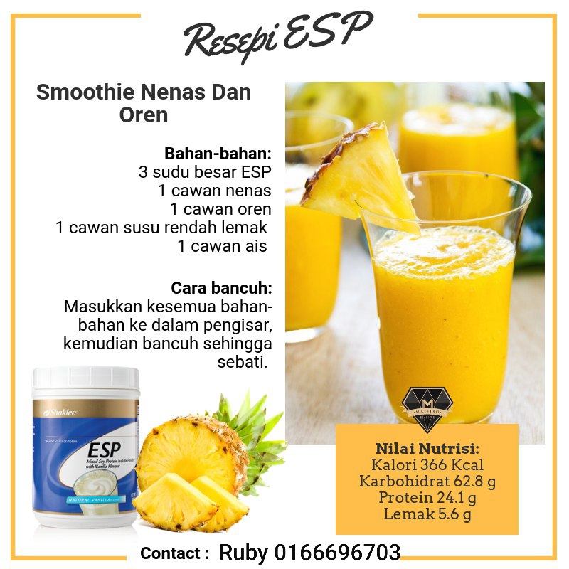 Resepi Smoothie ESP Shaklee Untuk Diet ~ Rubiah Kadir