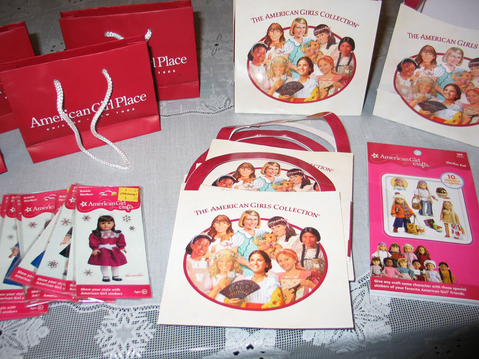 ... invitations from the store and added an American girl sticker on each