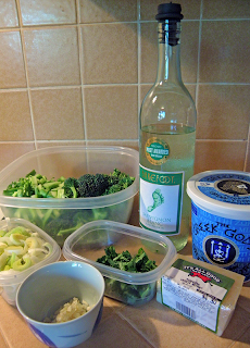 Broccoli, Wine, Yogurt, Parmesan, Basil, Onion, Garlic