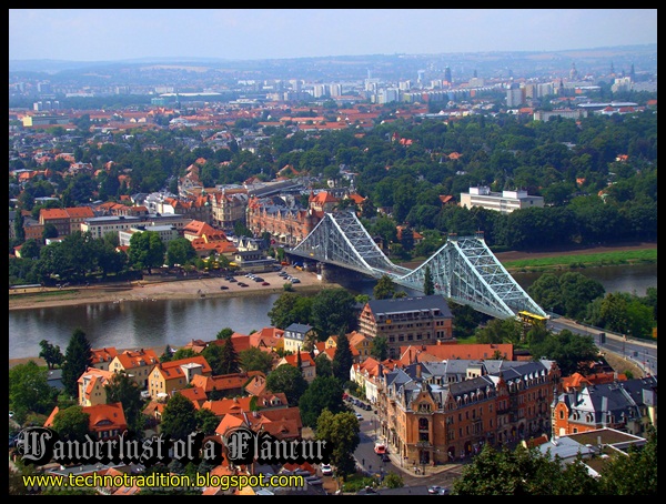 View from the top of Schwebebahn Dresden