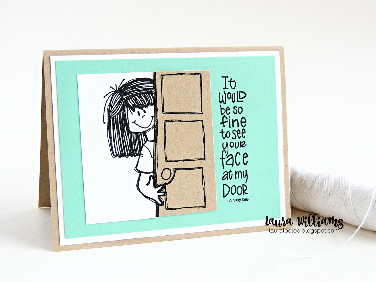 Handmade card ideas using stamps from Impression Obsession. Visit my blog to see ideas using these stamps with "It would be so fine to see your face at my door" sentiment and adorable front door image drawn by Nola Chandler.