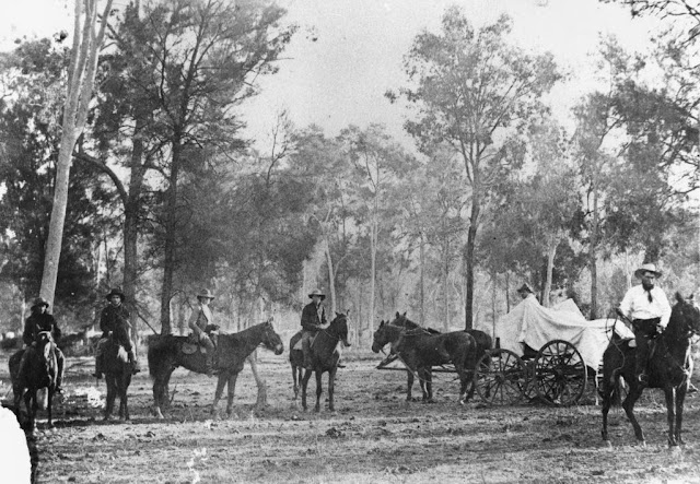 Group of Drovers on their Horses in the Gondiwindi Area, c. 1875
