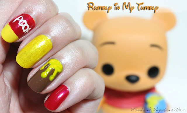 Pooh Bear Nail Design