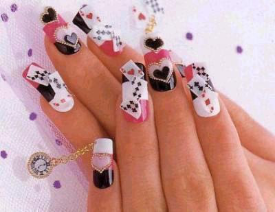 nail art patterns. Poker Design Nail Art