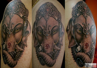 Elephant queen tattoo on the arm 