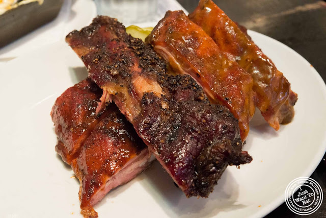 image of rib sampler at Blue Smoke in NYC, New York