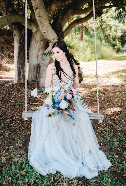 BLUE FLORALS BOHO GOLD COAST WEDDING INSPIRATION AUSTRALIAN DESIGNER