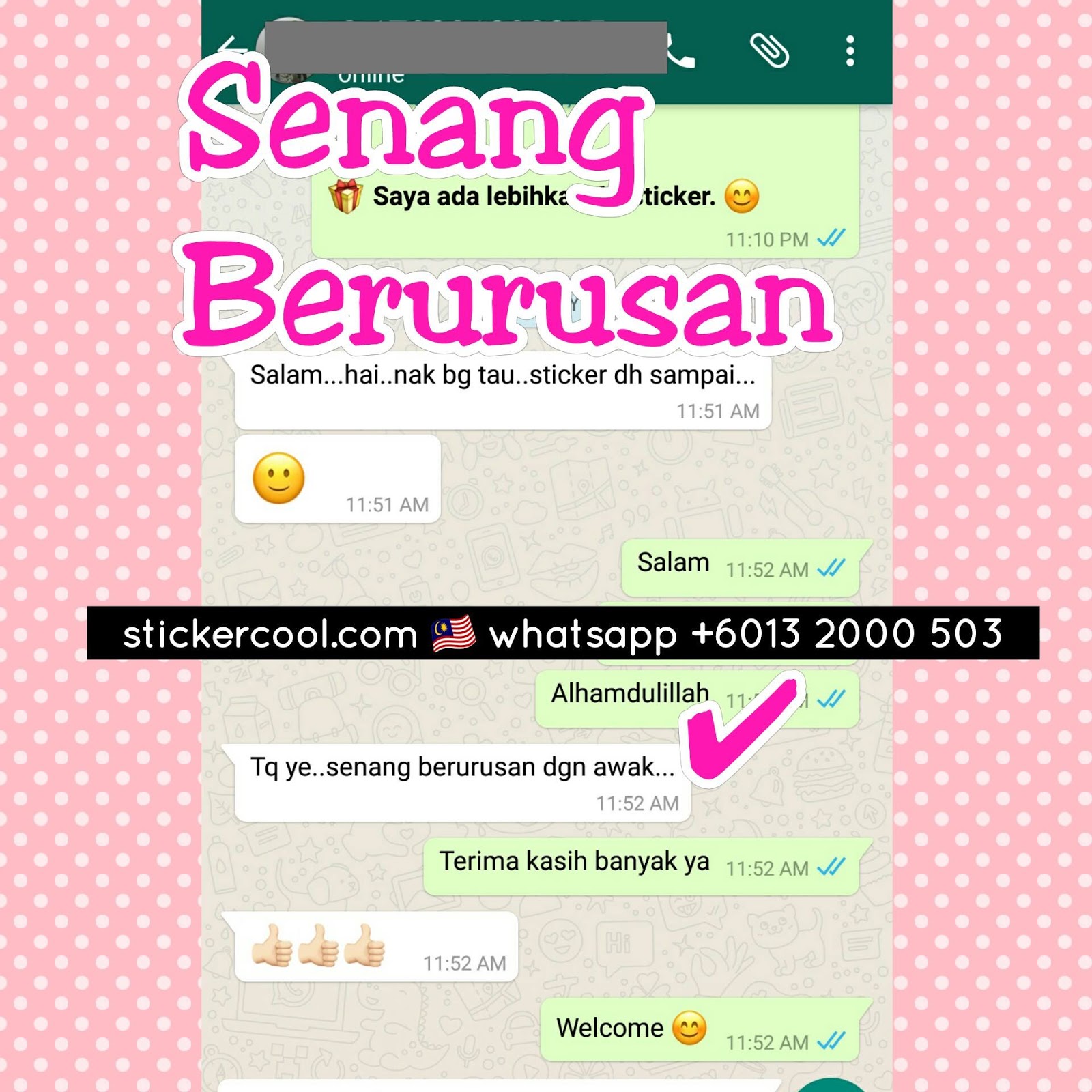 Sticker Cool - Tempah Sticker Online: Testimoni