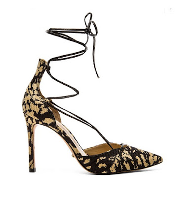 Schutz Canvas and leather lace up shoes