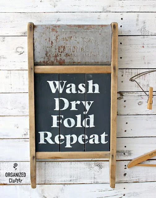 Photo of an upcycled wash board.