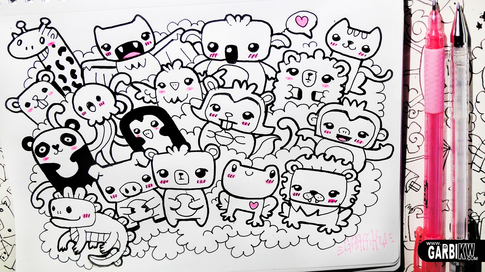 Kawaii Animals Party Hello Doodles Easy And Kawaii Drawings By