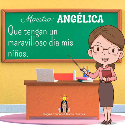 PIN Nombre Angélica - Maestra Teacher Angélica para imprimir