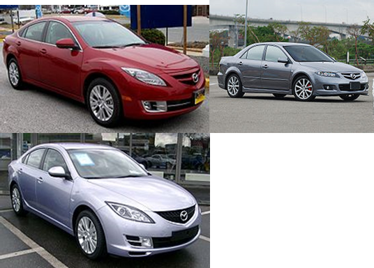 Maxima de Nissan, la Camry de Toyota et Honda Accord et Mazda6(Mazda Atenza) 