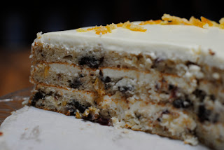 Layered Fruitcake Creme Fraiche Frosting | Healthy Bake Fruitcake Creme Fraiche Frosting Recipe