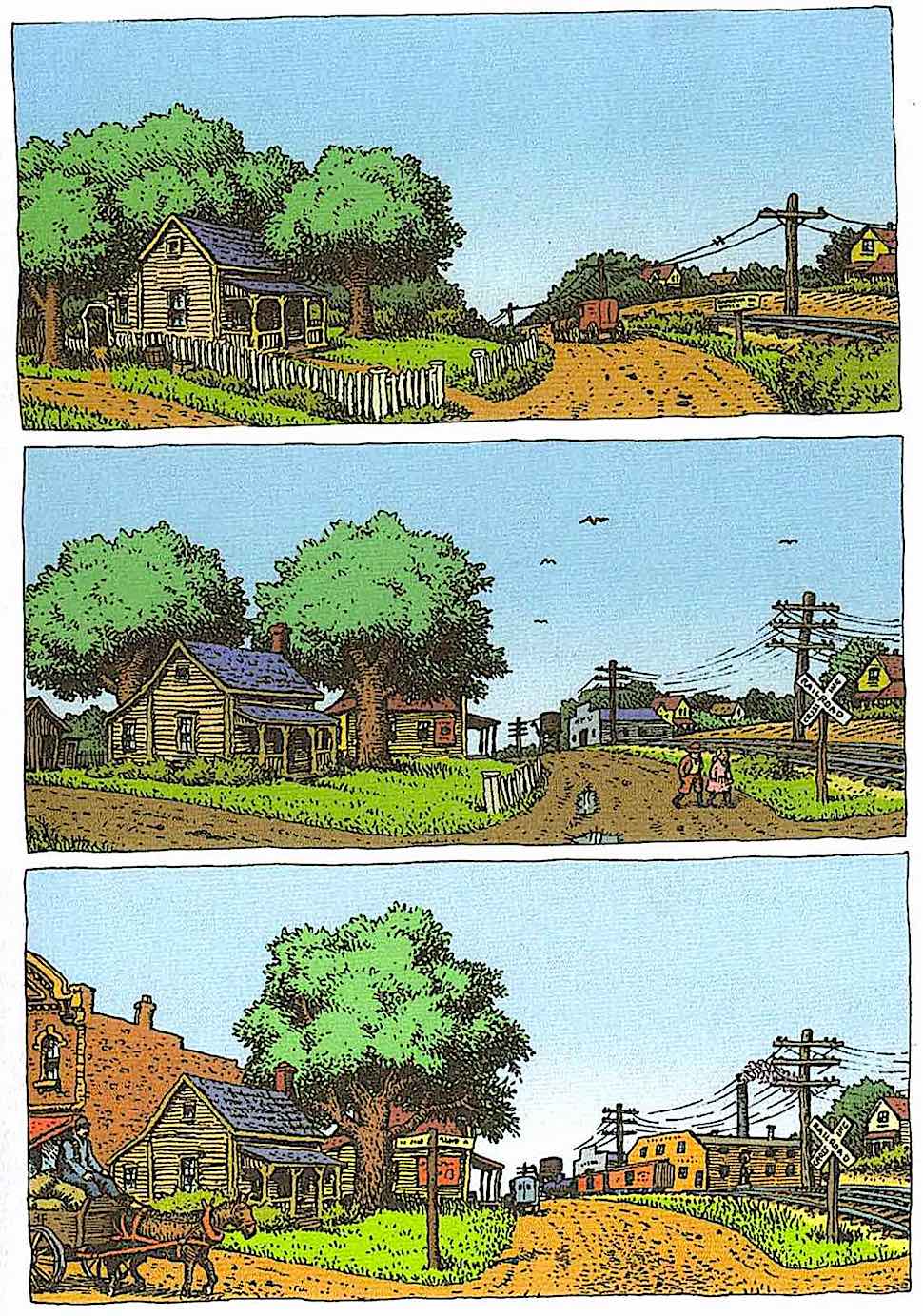 a story by Robert Crumb about a neighborhood changing over time, page 2