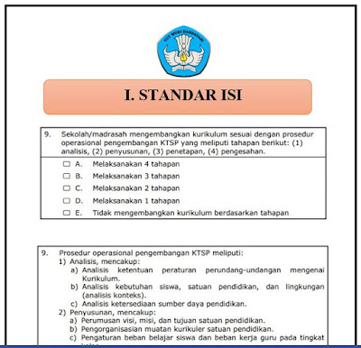 Map 9 Akreditasi Sekolah SD I Standar Isi-https://riviewfile.blogspot.com/