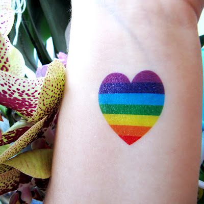 Jewel Flash Tattoos lgbt and gay rainbow hearts as tattoo stickers