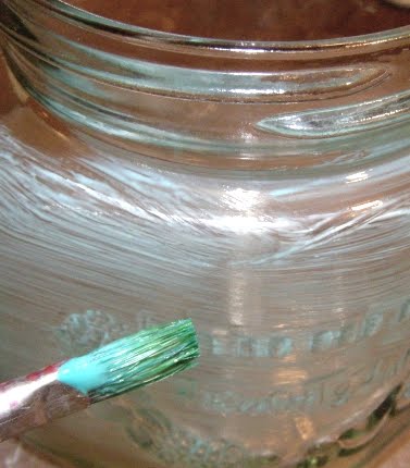 painting glass. painting glass jar