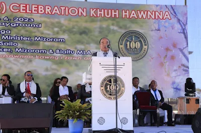 Khawlian village is a located in Hmar dominated northeastern part of Mizoram about 183 km from Aizawl. The village began a year-long celebration of 100 year of its existence from Thursday evening