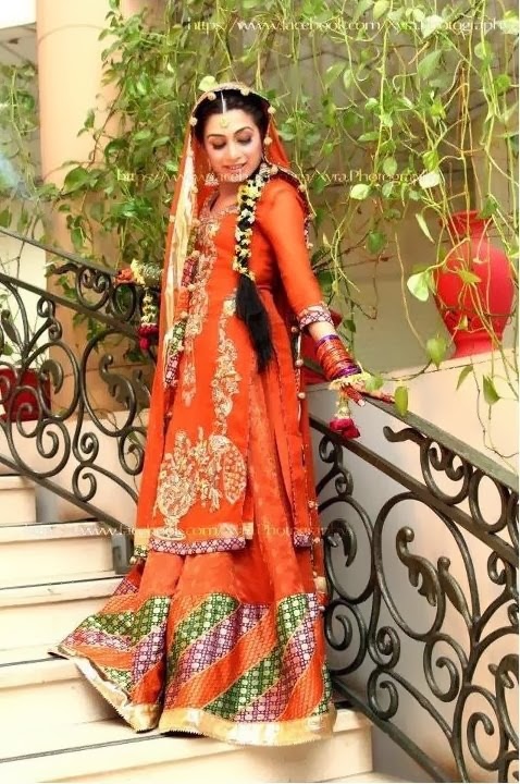 Exclusive Bridal Mehndi Dress Collection 2014 ~ Mayoon Frills