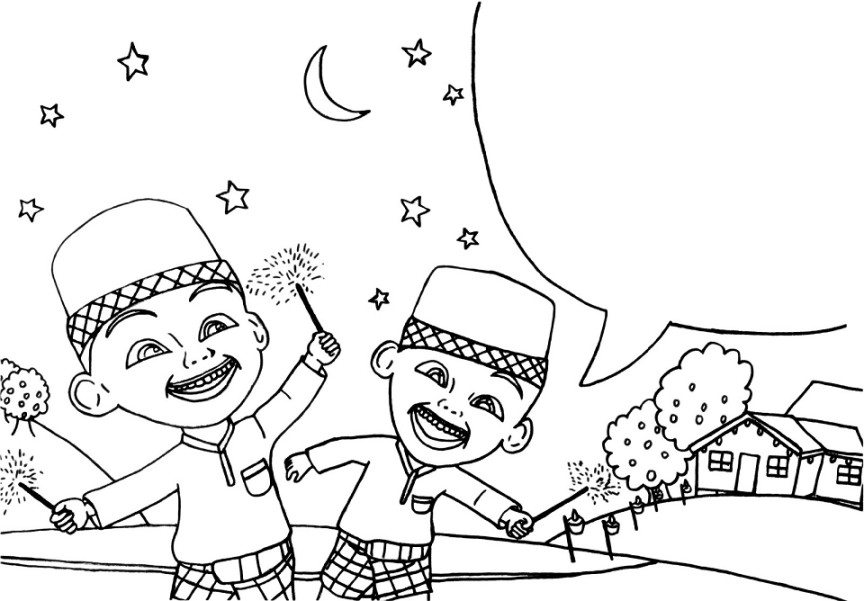 Gambar Mewarnai Upin Ipin Terbaru  gambarcoloring