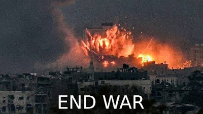 END WAR - Photo of a Bomb Blowing Up Gaza