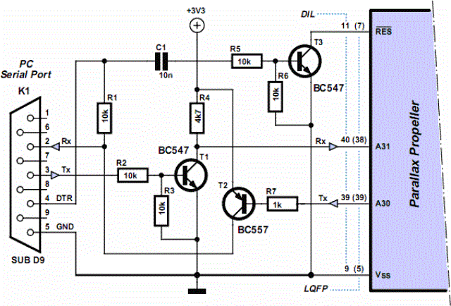 The Propeller IC Programming Circuit Diagram The Propeller IC Programming Circuit Diagram