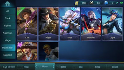  Hero Marksman ialah sebuah role satria dimana satria ini mempunyai kekuatan yang lemah diawal Update, Koleksi Suara Hero Mobile Legends (Marksman)