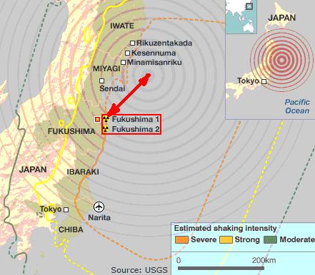 map of japan earthquake 2011. Earthquakes japan early far