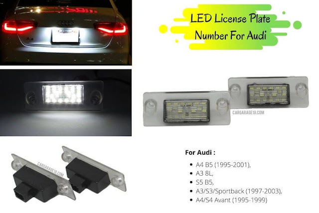 LED License Plate Number For Audi A3 8L, A3/S3/Sportback, A4 B5, A4/S4 Avant, S5 B5
