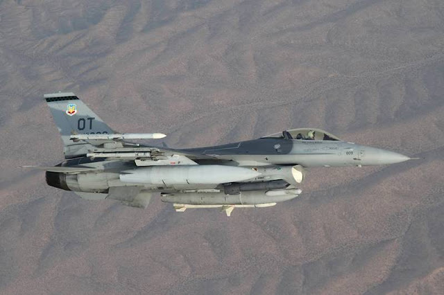 F-16 from USAF 422nd Test and Evaluation Squadron conducts tests of BLU-136 bomb