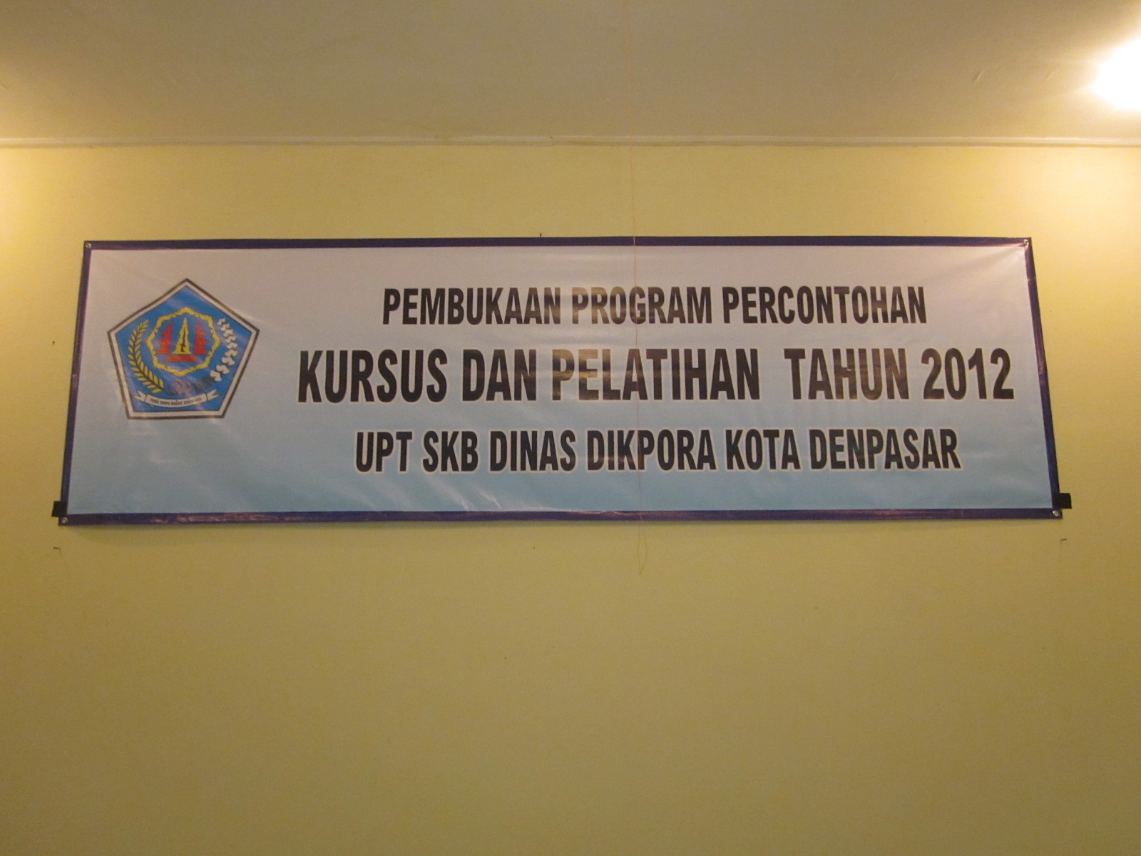 Pembukaan Program Percontohan Kursus Dan Pelatihan Tahun 2012 dilaksanakan pada hari Senin tanggal 24 September 2012 Program program percontohan yang