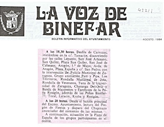 Voz de Binéfar de agosto de 1984