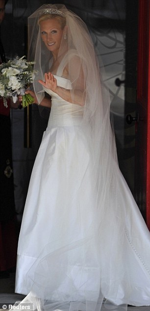 zara phillips wedding dress meander tiara