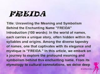 meaning of the name "FREIDA"