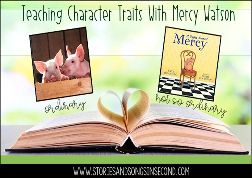 Teaching character traits with A Piglet Named Mercy by Kate DiCamillo is an absolute porcine wonder of a positive experience! Primary grade students will love using text vocabulary and events to compare and contrast ordinary barnyard animals with house pets.