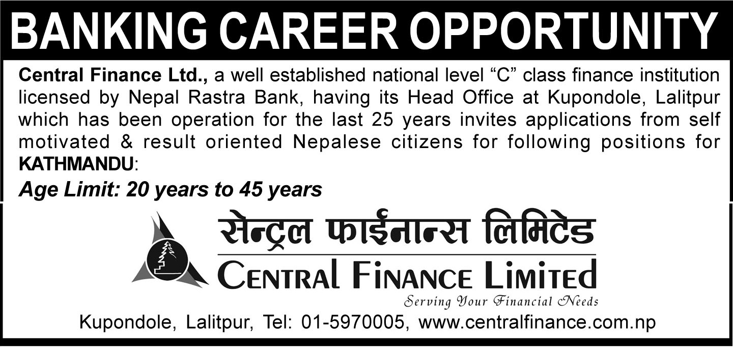 Central Finance Vacancy for Various Post