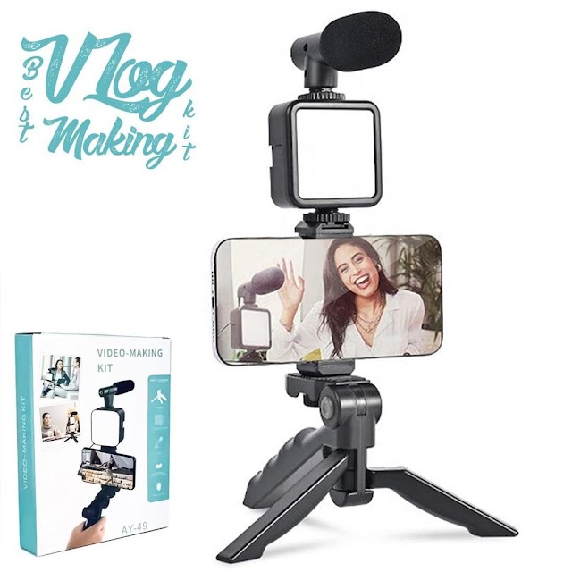 Multi-Functional Tripod Stand with Microphone & LED Ring Light - 3 Pcs Set