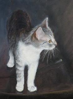 oil painting of a cat copyright Nancy Moskovitz