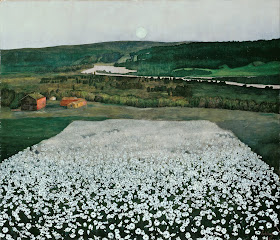 Harald Sohlberg : Pré fleuri près de Roros peintre norvégien néo-romantique