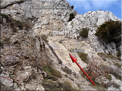 Pequeña escalada antes de la fuente