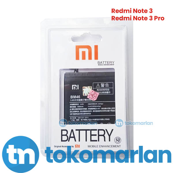 Baterai Xiaomi Redmi Note 3 - Note 3 Pro BM46 Original OEM