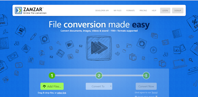 zamzar online file conversion site