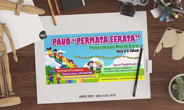 Desain Spanduk Banner Penerimaan Siswa Baru PAUD