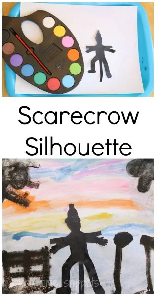 fall art project scarecrow silhouette